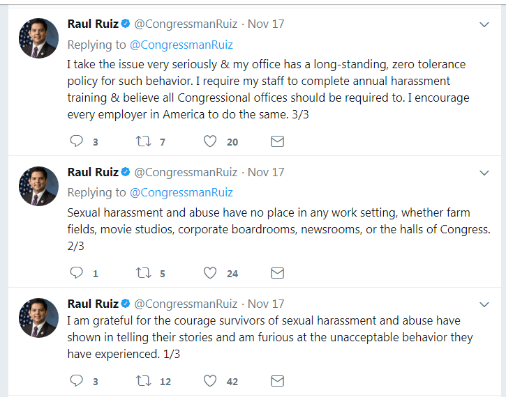 Raul Ruiz Tweets Stance On Sexual Harassment
