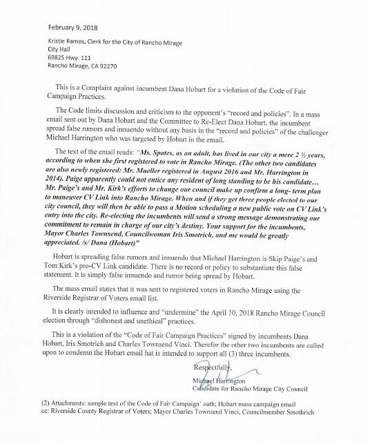 Complaint Filed Against G. Dana Hobart
