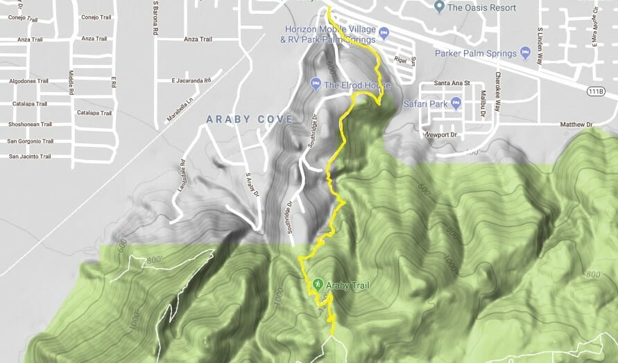 05 Araby Trail topo map