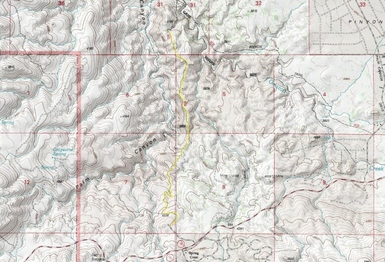 05 Palm Canyon Trail - Upper Reaches Segment map