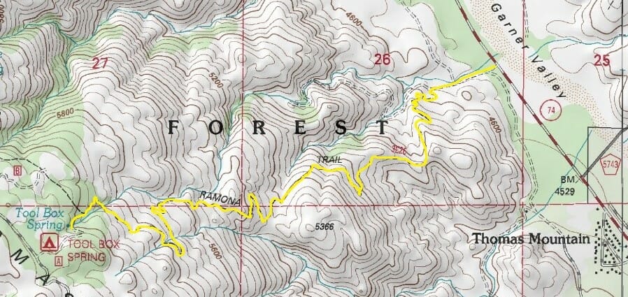 05 Ramona Trail topo map
