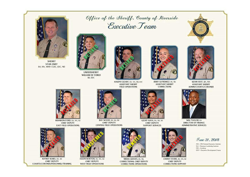 Executive Team at Sheriff’s Office Purged