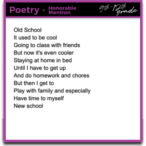 Three DSUSD Students Winners in Poetry Contest