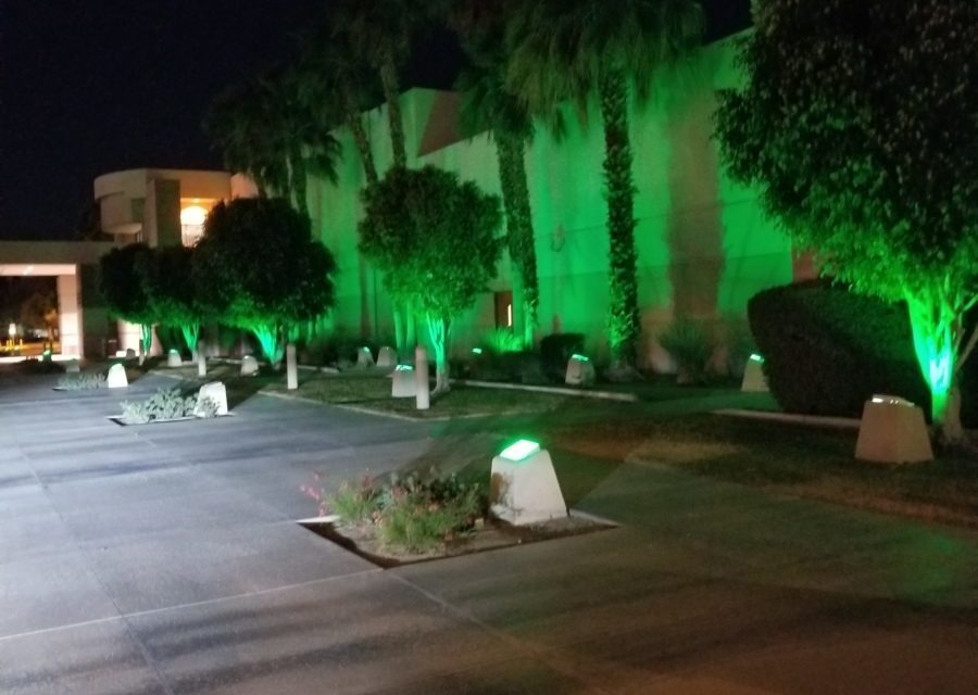 RivCo Buildings Lime Green for Mental Health Month