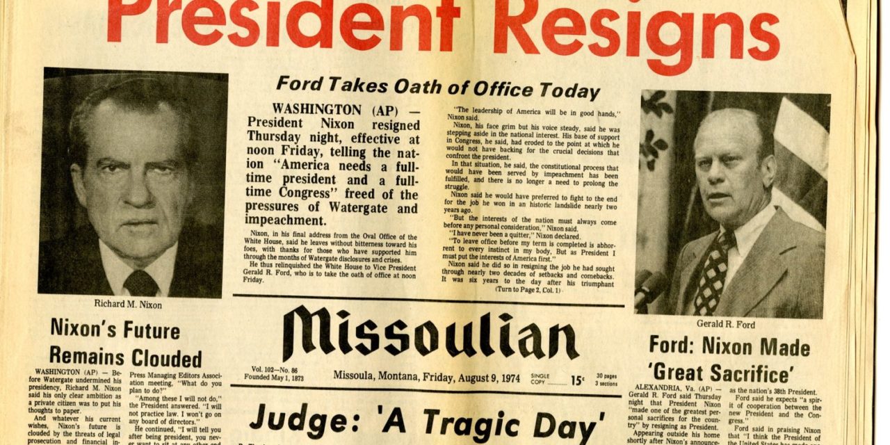President Nixon Resigns on August 9, 1974