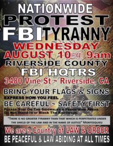 Protest Against FBI Tyranny Set in Riverside