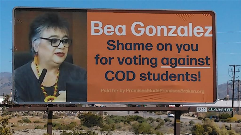 Prominent Billboard Shames Trustee Bea Gonzalez