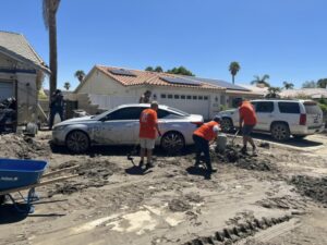 Digging Out of Mud and Rubble in Cathedral City