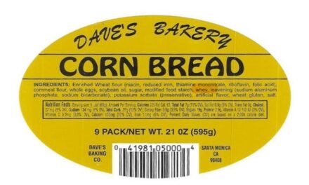 Consumers with Milk Allergy Warned of Corn Bread